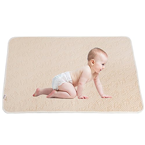 Baby Waterproof Mattress Crib Bed Pads Breathable Organic Cotton Incontinence Sheet Protector Washable Changing Urine Mat for Toddler Adults Pet (L)