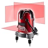 DEKOPRO 360°Automatic Self-leveling laser 5 Lines 6 Points Laser Level,Horizontal and Vertical Laser Cross Line with Free Carrying Case,Tilt & Outdoor Mode can use Receiver