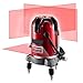 DEKOPRO 360°Automatic Self-leveling laser 5 Lines 6 Points Laser Level,Horizontal and Vertical Laser Cross Line with Free Carrying Case,Tilt & Outdoor Mode can use Receiver
