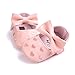 Itaar Baby Girl Moccasins Bow PU Leather Heart Embroidered Soft Soled Shoes for Infants Toddlers