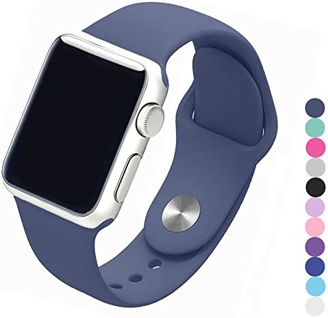 Piwjo Silicone Apple Watch Band and Replacement Iwatch Bands Series 1,Series 2,Series 3 (38mm S/M, Midnight Blue)
