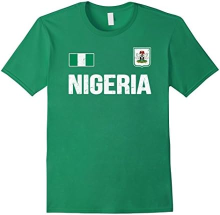 Mens Nigeria T-shirt Nigerian Soccer Jersey Style . XL Kelly Green