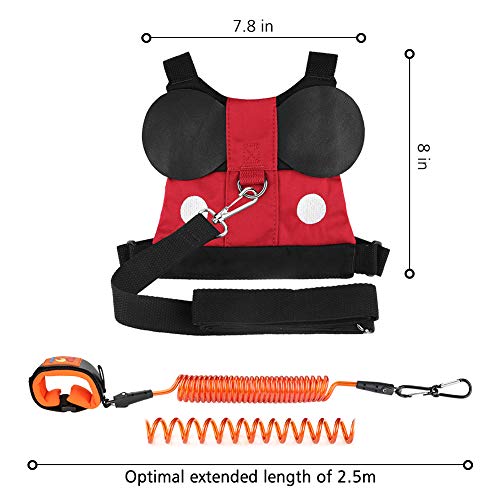 Atomcool Kid Safety Harness Leash, Baby Safety Harness + Anti Lost Wrist Link, Cute Toddler Anti Lost Safety Harnesses Leashes for 1-8 Years Boys and Girls - Thumbnail 3