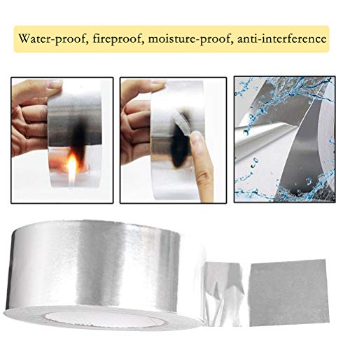 FOCCTS Aluminum Foil Tape Aluminum Tape 2 Inch x 164 feet(55 Yards ), Heavy Duty Silver Duct Tape Dust Tape for Sealing, Insulation, Repair, HVAC, Duct - Thumbnail 2