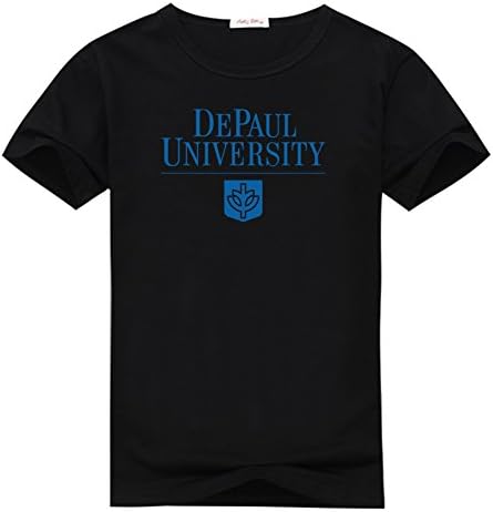 Zomicky Depaul University Logo Graphic Mens Classic Cotton T-shirt Top M Black