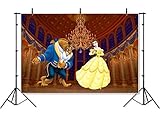 7x5 Beauty and The Beast Backgrounds for Photography Gold Palace Photo Backdrop Baby Shower Photographic Background Vinyl for Birthday Party