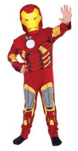Iron Man Avengers Muscle Chest Childs Fancy Dress Costume - Size M 134cms