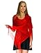 Shawls and Wraps for Evening Dresses, Wedding Shawl Wrap Fringes Scarf for Women Red Petal Rose