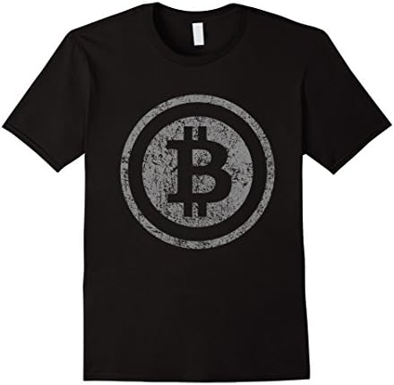 Mens Vintage Bitcoin T-Shirt For Crypto Currency Traders Small Black