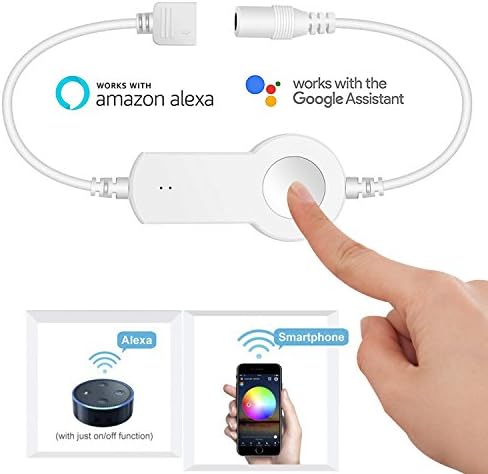 LUAIDA WiFi Smart RGB Strip Light Controller for 5050/3528 LED Light Strip  , Compatible with Amazon Alexa, Google Assistant and IFTTT, Free Bundled with IOS/Android APP