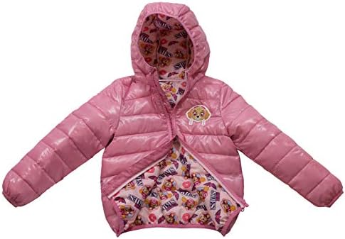 Nickelodeon Paw Patrol Toddler Girls Hooded Puffer Jacket, Size 2-6X, Official Licensed Product