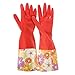 Sealike Korean Floral Flower Dishwashing Gloves Cleaning Gloves Household Gloves Water Stop Waterstop Gloves with Stylus