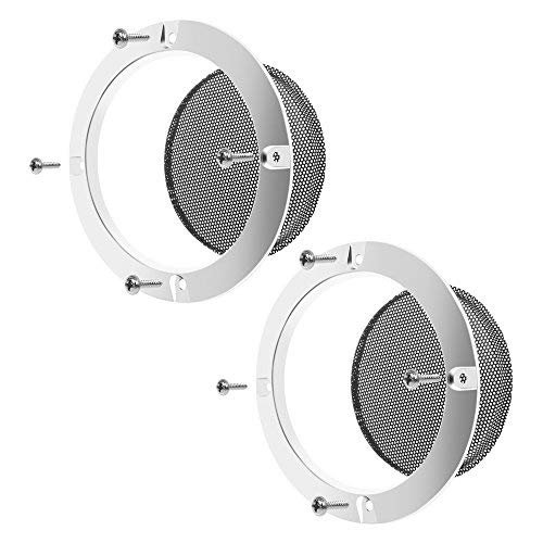 BCP 2 pcs 3 inch Silver color Ring Black Mesh Speaker Decorative Circle Subwoofer Grill Cover Guard Protector with Screw