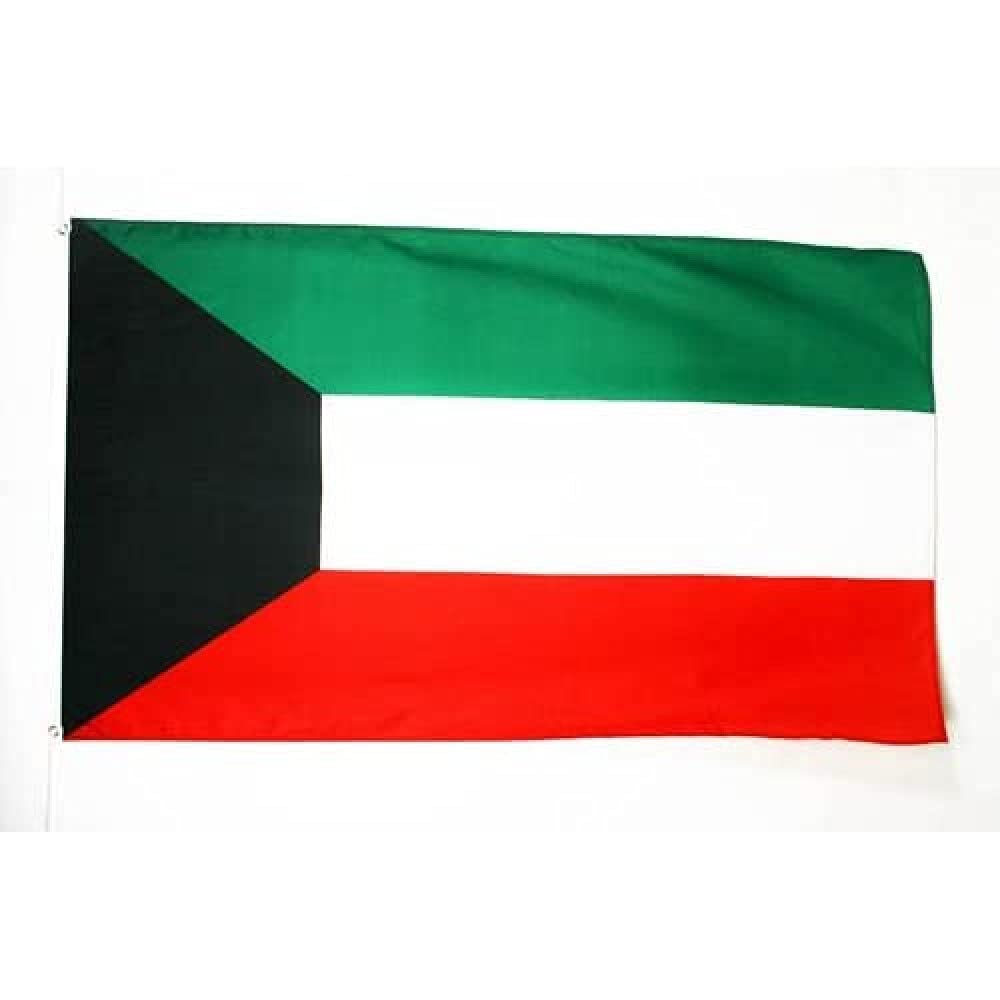 AZ FLAG - Kuwait Flag - 3x5 Ft - Satin Kuwaiti Banner with Two Metal Grommets - Fade Resistant - Bright Colors - 3' x 5' Feet - 150x90 Cm