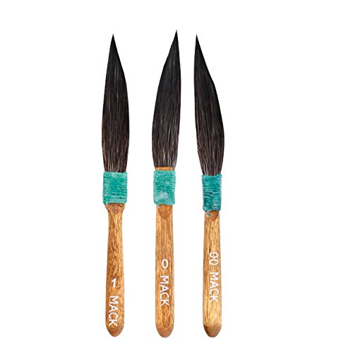 MACK 20 SERIES Squirrel Hair SWORD STRIPER PINSTRIPING BRUSHES: SET OF 3 BRUSHES