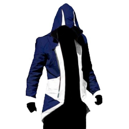 Emaan's Men Assassin Creed Cotton Jacket (XL, BLUE AND WHITE)