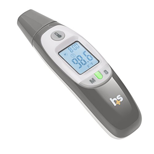 HealthSmart Compact Instant Read Infrared Digital Ear Thermometer, Gray