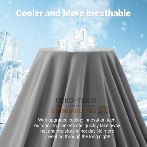 Marchpower Refreshing Summer Blanket, Arc-Chill 3.0 200 x 220 cm, Lightweight and Cool Double-Sided Blanket, Anti-Heat Blanket for Sofa, Office, Travel and Pet Bed Sheet – Grey
