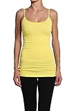 TheMogan Women's Ladies Spaghetti Strap Basic Stretch Long Cami Tunic Tank Top