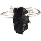 Natural Black Tourmaline Ring, Rough Tourmaline Ring, October Birthstone, Bohemian Ring, 925 Sterling Silver, Womens Ring, Christmas, Thanksgiving, Handmade, Statement Jewelry, Raw Gemstone Jewelry