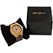 Wood Grain Handmade Mens Bamboo Natural Wooden Watch with Genuine Brown Leather Band