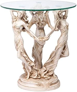 Amazon Com Design Toscano The Greek Muses Glass Topped Side Table
