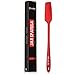 Silicone Jar Spatula | 600F Heat Resistant Non-Stick Rubber Scraper | Perfect for Jars, Smoothies, Blenders | One Piece Utensils | Durable Kitchen Cookware (UpGood Professional Spatulas, Red)