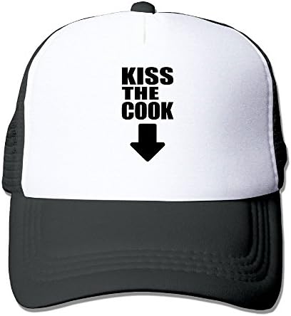 KISS THE COOK Unisex Grid Baseball Caps Baseball Cap Adjustable Beautiful Black