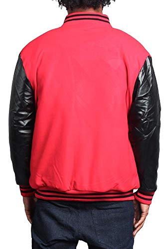 G-Style USA Letterman Varsity Jacket VJ100A - RED/Black - Small