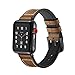 Apple Watch Band, Wollpo Vintage Leather Replacement Bands Stylish Straps with Stainless Metal Buckle Clasp for Apple Watch Series 3 Series 2 Series 1 Sport and Edition (Brown 42mm)