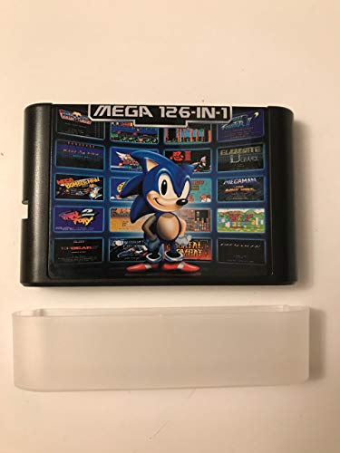 126 in 1 Sega Genesis Mega Drive Cartridge 16 Bit Multi Cart + Hard Plastic Dust Cover