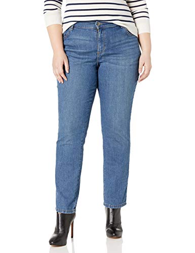 LEE Women's Plus Size Relaxed Fit Straight Leg Jean, Meridian, 22W Medium