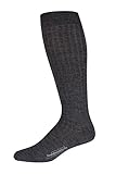 Boardroom Socks Men's Over the Calf Merino Wool Dress Socks Grey Heather