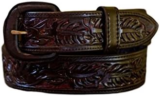 Vogt Silversmiths Western Belts Mens Floral 40 Black Cherry 041-100