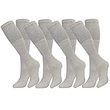 Tube Socks Men - Over the Calf Socks for Men - Big and Tall 25 Inches Long Socks (4 Pairs) (Grey)