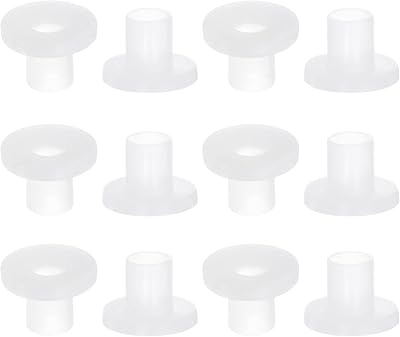 sourcing map 12pcs Nylon Flanged Sleeve Bushings 4mm Bore 5mm OD 7mm Length