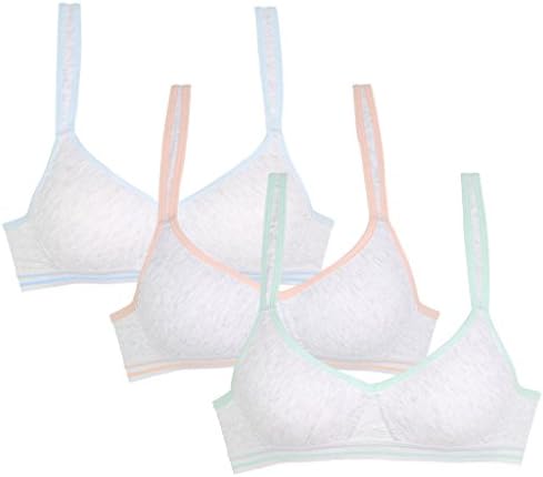 Jeteway Big Girls' 7-16 Slim Softi Cup Hasp Small Vest Design Wireless Bra Size 38 (pack of 3)