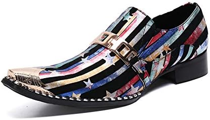 Men's Fashion Leather Formal Shoes Leisure Slip-On Loafers Non-Slip Breathable Slip on Retro British Style Comfy Lightweight Wedding Party & Evening