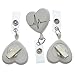 Specialist ID - Heart Shaped EKG Badge Reels - Retractable Cardiac Badge Reel with Alligator Swivel Card Clip for Nurses, Cardiology and More (White)