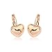 Simple Smooth Heart Leverback Earrings Fashion Jewelry for Women (Gold Plated)