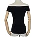 Maggie Tang Off Shoulder Trendy Fitted Cross Modal Blouse Top T-Shirt Black Size M