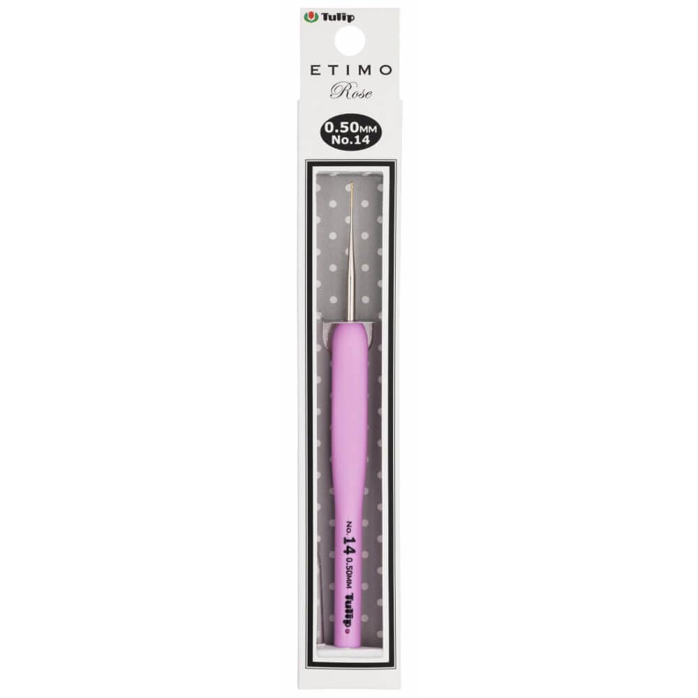 Tulip Etimo Rose Crochet Hook 0.50 mm Steel with Soft Grip Pink - 1 piece — image 1