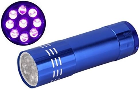 9 LED Ultra Bright UV Aluminium Cased Mini Torch Flashlight (Blue)