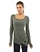 PattyBoutik Women's Ribbed Tie High Low Hem Tunic Top