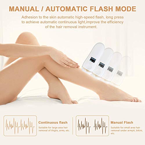 IPL Hair Removal for Women and Men Permanent 500,000 Flashes Painless Hair Remover System for Facial Leg Body Home Use Device with Protective Goggles