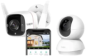 TP-Link Tapo 3MP 1296p High Definition Outdoor CCTV Security Wi-Fi Smart Camera | Alexa Enabled (Tapo C310) White & Tapo 360 degree 2MP 1080p Full HD Pan/Tilt Home Security Wi-Fi Smart Camera
