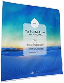 4 Mask Sheets of Ultrue The True Rich Cream-Aqua Hydrogel Mask. (25 g/ sheet.)
