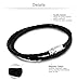 Jstyle Braided Leather Bracelets for Men Bangle Bracelets Magnetic Clasp Wristband 8.5 Inch Black