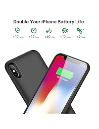 FUNDA CARCASA PARA IPHONE XS X 10 6500mAh CARCASA CARCASA PROFESIONAL CARCASA PARA IPHONE XS CARCASA RECARGABLE EXTRANSPARENTE PACK CARGADOR COMPATIBLE PARA IPHONE X 10 POWER
