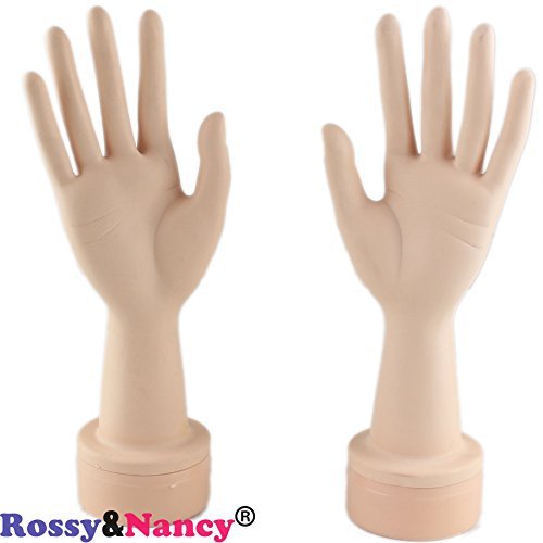 Rossy&Nancy Practice Flexible Mannequin Hand Nail Display with Soft Fingers and Practice Manicure Nails Hand by Rossy&Nancy